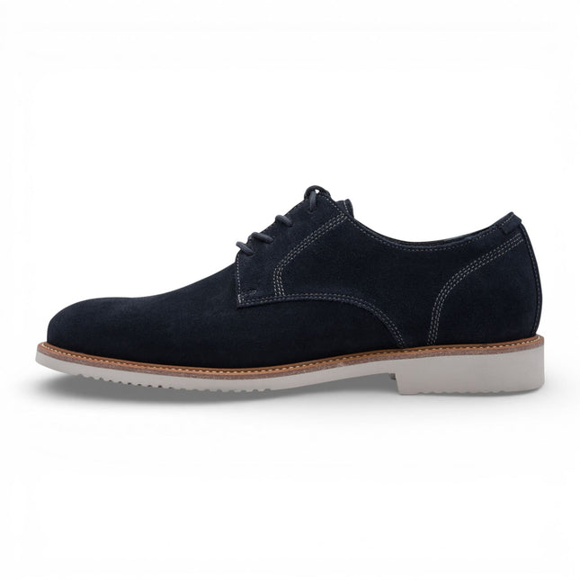 Tamaris Men's Navy Blue Suede Leather Plain Toe Smart Derby Shoes
