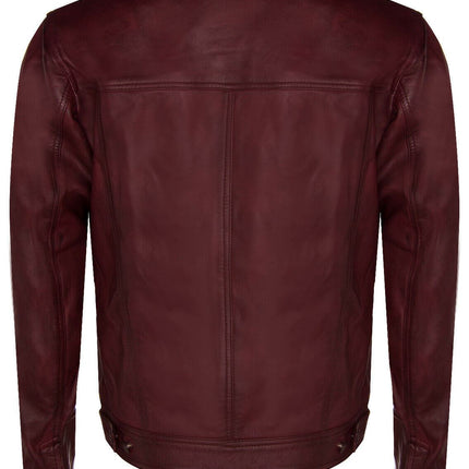 Men’s Retro Leather Trucker Jacket-Constantine