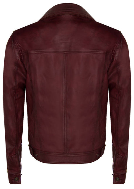 Men’s Retro Leather Trucker Jacket-Constantine