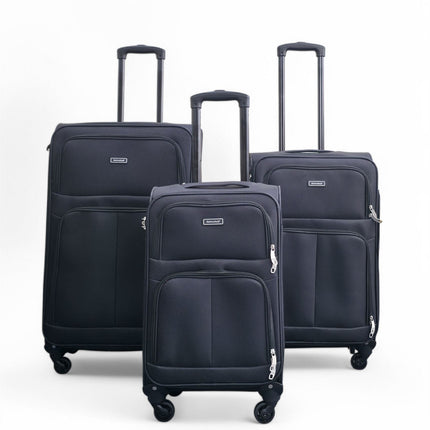 Expandable Soft Shell 4 Wheel Luggage Travel Cabin Suitcase Set Holiday Bags