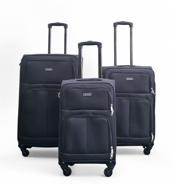 Expandable Soft Shell 4 Wheel Luggage Travel Cabin Suitcase Set Holiday Bags