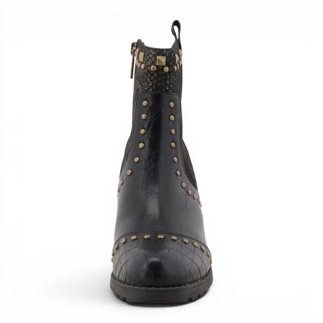 Mustang Women's Black Floral Heeled Ankle Boots - M0162012