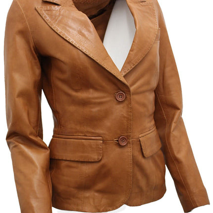 Womens Leather Blazer Jacket-Seregno
