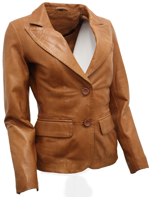 Womens Leather Blazer Jacket-Seregno