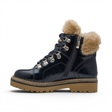 Tamaris Women’s Blue Faux Leather Warm Winter Ankle Boots - 26264-43