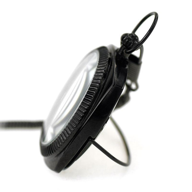 Mechanical Black Gold Vintage Skeleton Square Open-Face Pocket Watch