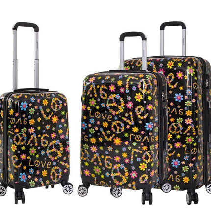 Hard Shell Printed Dual 4 Wheel Luggage Suitcase