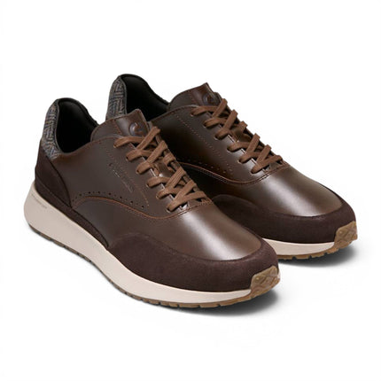 Cole Haan Men's GrandPro Luxe Mile Trainer Brown Leather Sneakers - C44519
