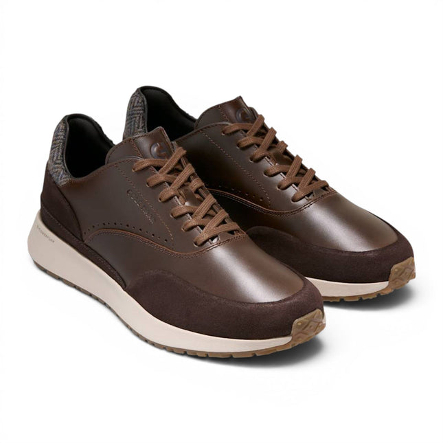 Cole Haan Men's GrandPro Luxe Mile Trainer Brown Leather Sneakers - C44519