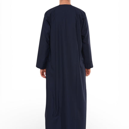 Men's Eid Navy Blue Moroccan Thobe Robe Djellaba Ramadan Eid Jubba- HM10