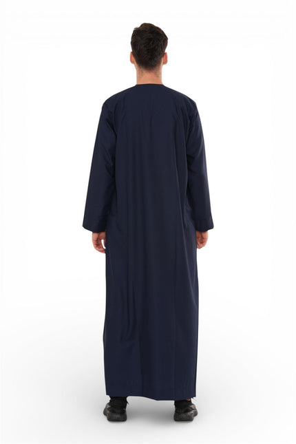Men's Eid Navy Blue Moroccan Thobe Robe Djellaba Ramadan Eid Jubba- HM10