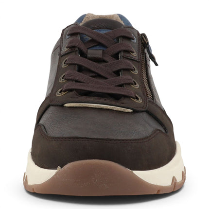 Mustang Men's Brown Faux Leather Trainer Sneakers - M0051001