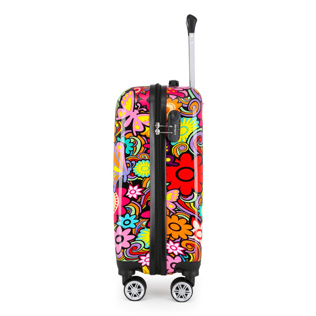 Hard Shell Printed Cabin Suitcase 35 x 23.5 x 56 cm Luggage Suitable for Easyjet, Ryanair, Wizzair