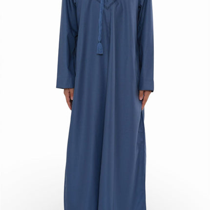Kids Boys Eid Blue Moroccan Thobe Robe Djellaba Ramadan Eid Jubba- K-HM10
