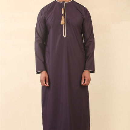 Men's Omani Eid Purple Thobe  Saudi Emirati Jubba Robe