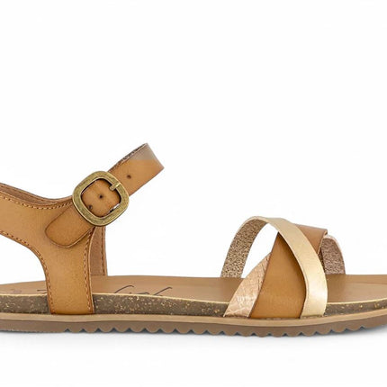 Blowfish Malibu Womens Tan Strappy Buckle Wedge Sandals - Monti-B