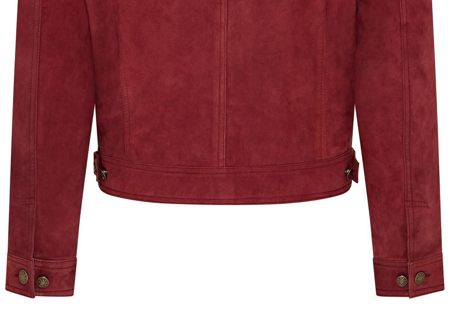 Mens Trucker Goat Suede Western Leather Jeans Jacket - Yangon