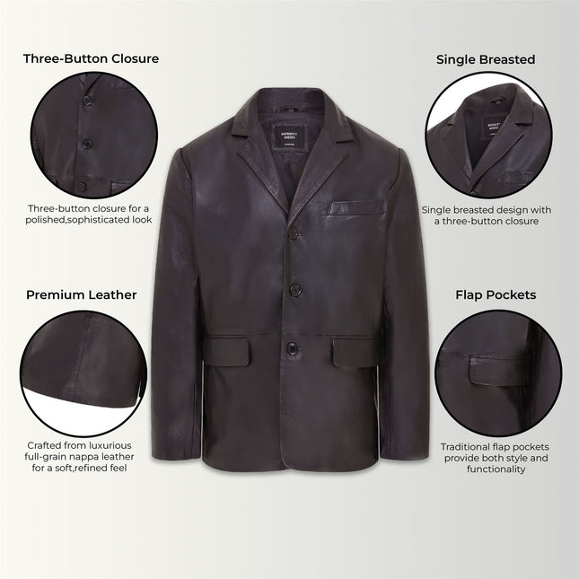Mens Genuine Leather Blazer Soft Real Italian Tailored Vintage Jacket Coat