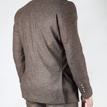 Men's Classic Brown Double Breasted 2-Piece Suit