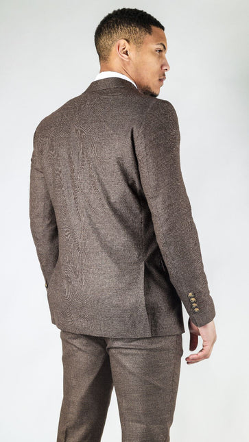 Men's Classic Brown Double Breasted 2-Piece Suit