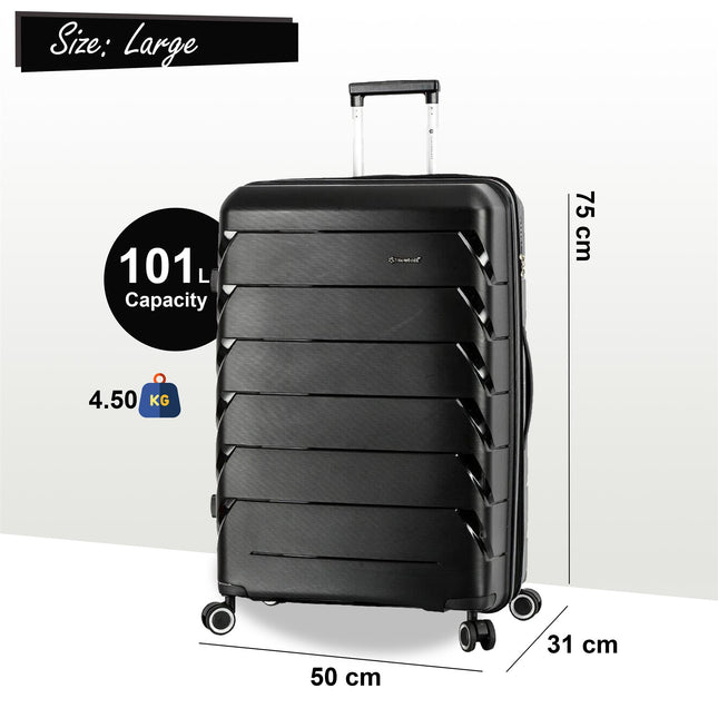 Dual 4 Wheel Hard Shell Strong Luggage Suitcase