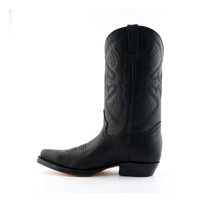 Grinders Mens Black Cowboy Leather Boots - Louisiana