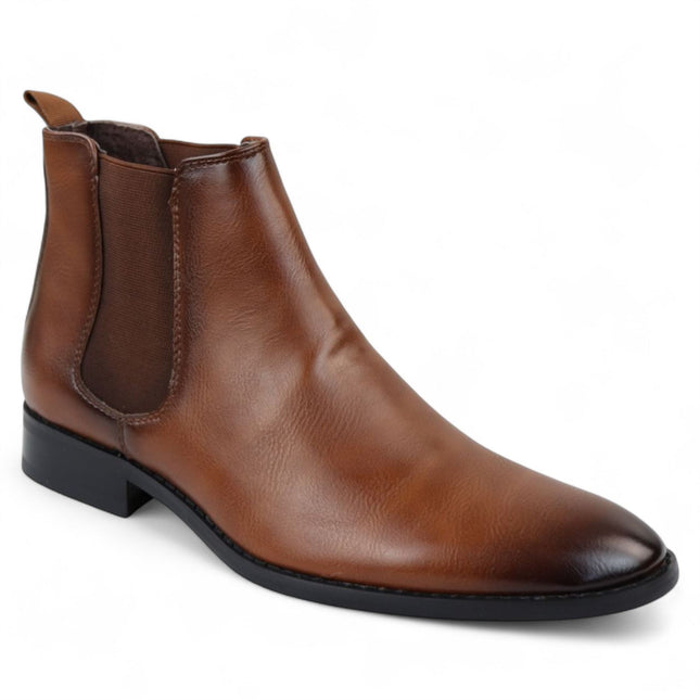 Men's Tan Chelsea Slip-On Office Ankle Boots