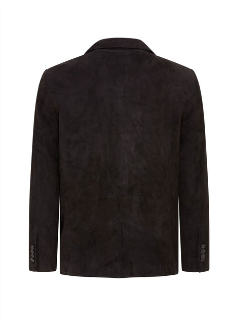 Mens Suede Blazer Jacket Soft Real Italian Leather Fitted Vintage Coat