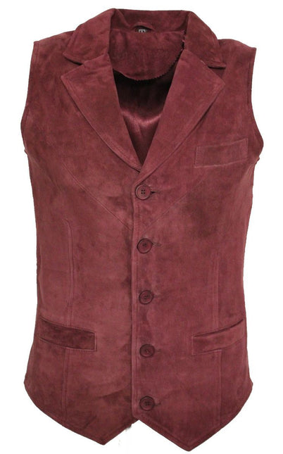 Mens Classic Smooth Goat Suede Leather Waistcoat-Exeter
