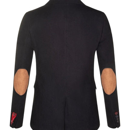 Womens 1920s Black Wool Classic Retro Vintage Blazer