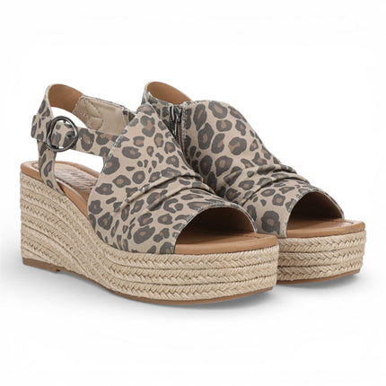 Blowfish Malibu Womens Leopard Print Wedge Slingbacks Heel Sandals - Amira