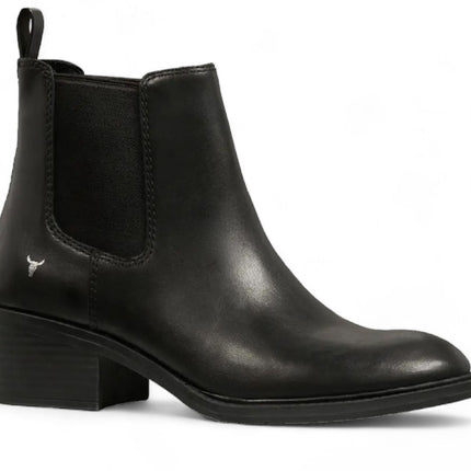 Windsorsmith Womens Black Classic Leather Ankle Chelsea Boots - Replace