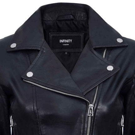 Womens Leather Biker Jacket-Stockholm