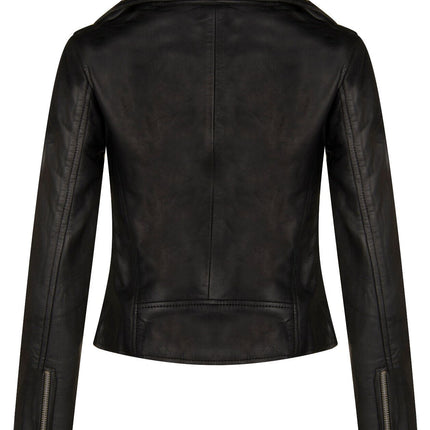 Womens Gothic Biker Leather Jacket with Studs-Bilbao