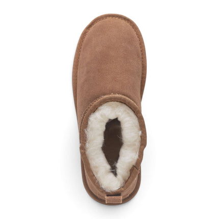 Women's Chestnut Tan Genuine Sheepskin Real Fur Winter Ankle Boots - Sable
