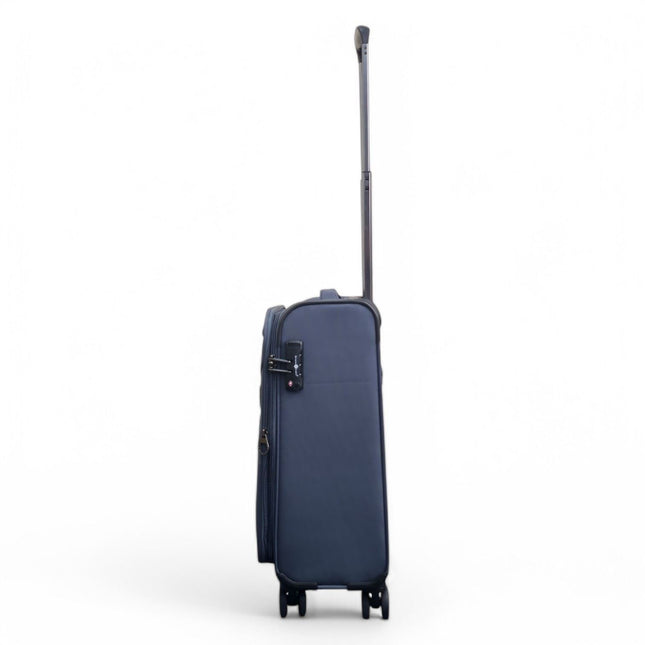 Lightweight Soft Grey Dual 4 Wheel Cabin Luggage Suitcase Set