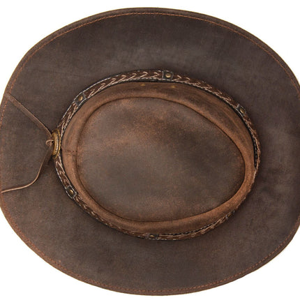 Cowboy Aussie Real Leather Hat Australian Brown Western Outback Bush Hat