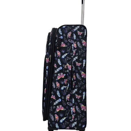 Lightweight Print Suitcases 8 Wheel Luggage Travel Soft Bags Set