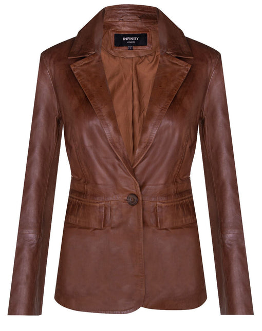 Womens Soft Leather Blazer Jacket-Apeldoorn