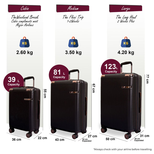 Expandable Hard Shell 8 Wheels Luggage Travel Cabin Suitcase Set