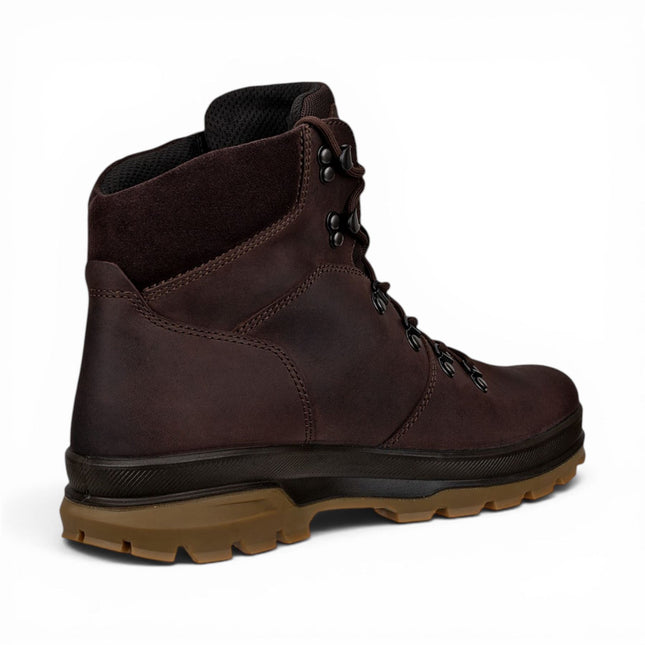 Ecco Men's Brown Leather Waterproof Lace-up Hiking Boots - Rugged Track 25