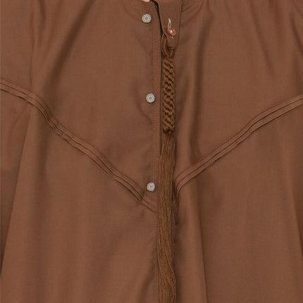 Men's Eid Camel Brown Moroccan Jubba Robe Djellaba Ramadan Eid Thobe - HM11