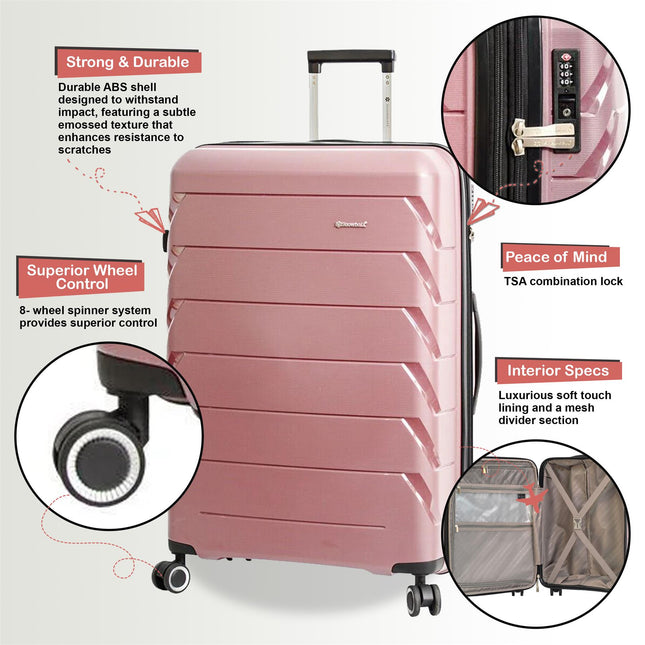 Dual 4 Wheel Hard Shell Strong Luggage Suitcase