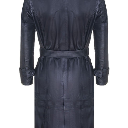 Mens Leather Full Length Trench Coat-Appleton