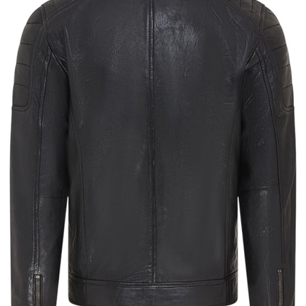 Men's Modern Classic Leather Quilted Biker Jacket - Derry