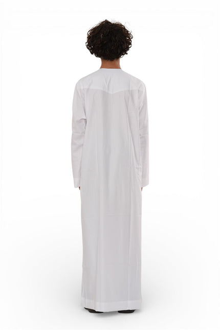 Kids Boys Eid White Moroccan Thobe Robe Djellaba Ramadan Eid Jubba- K-HM10