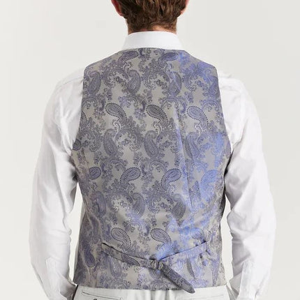 Men's Silver Lightweight Summer Wedding Party Waistcoat