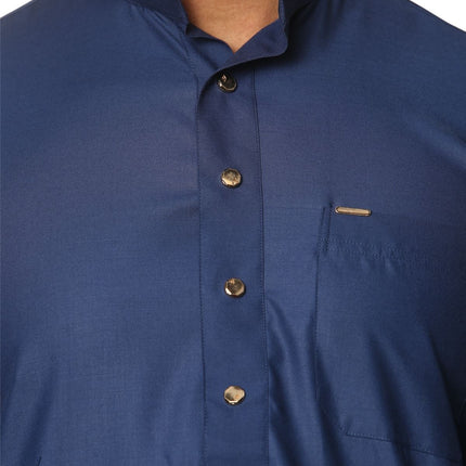 Men's Blue Thobe Arab Saudi Emirati Islamic Clothing Jubba Robe