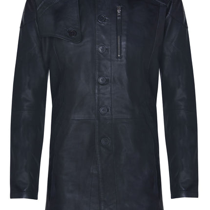 Mens Leather Trench Coat-Hamburg