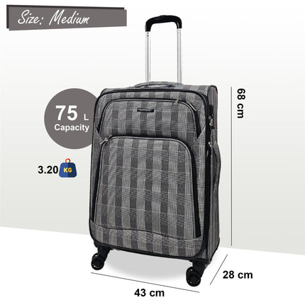 Lightweight Print Suitcases 8 Wheel Luggage Travel Soft Bags Set